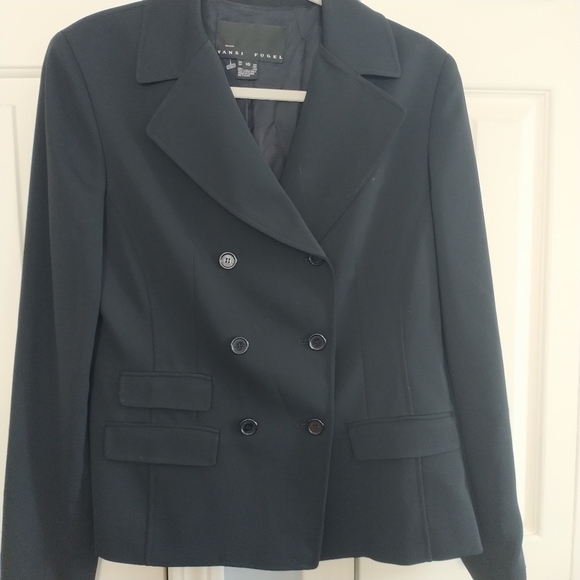 Yansi Fugel Classic Doubleo Breasted Black Blazer Jacket 10 - Picture 14 of 15